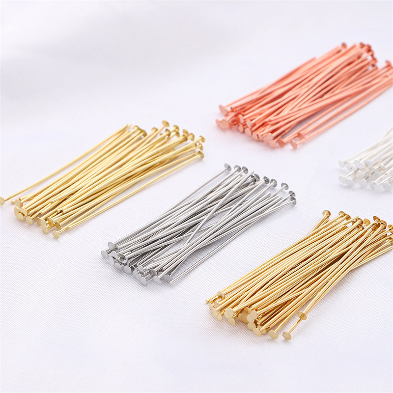 Jewelry Making Supplies Wholesale - 50pcs/pak Pin Kepala Datar Perak Sterling
