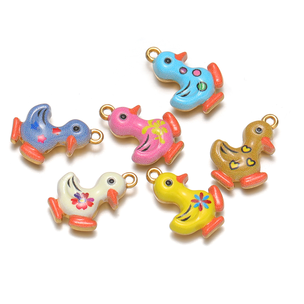 Jewelry Making For Kids - 4 Buah Liontin Bebek Kecil Lucu