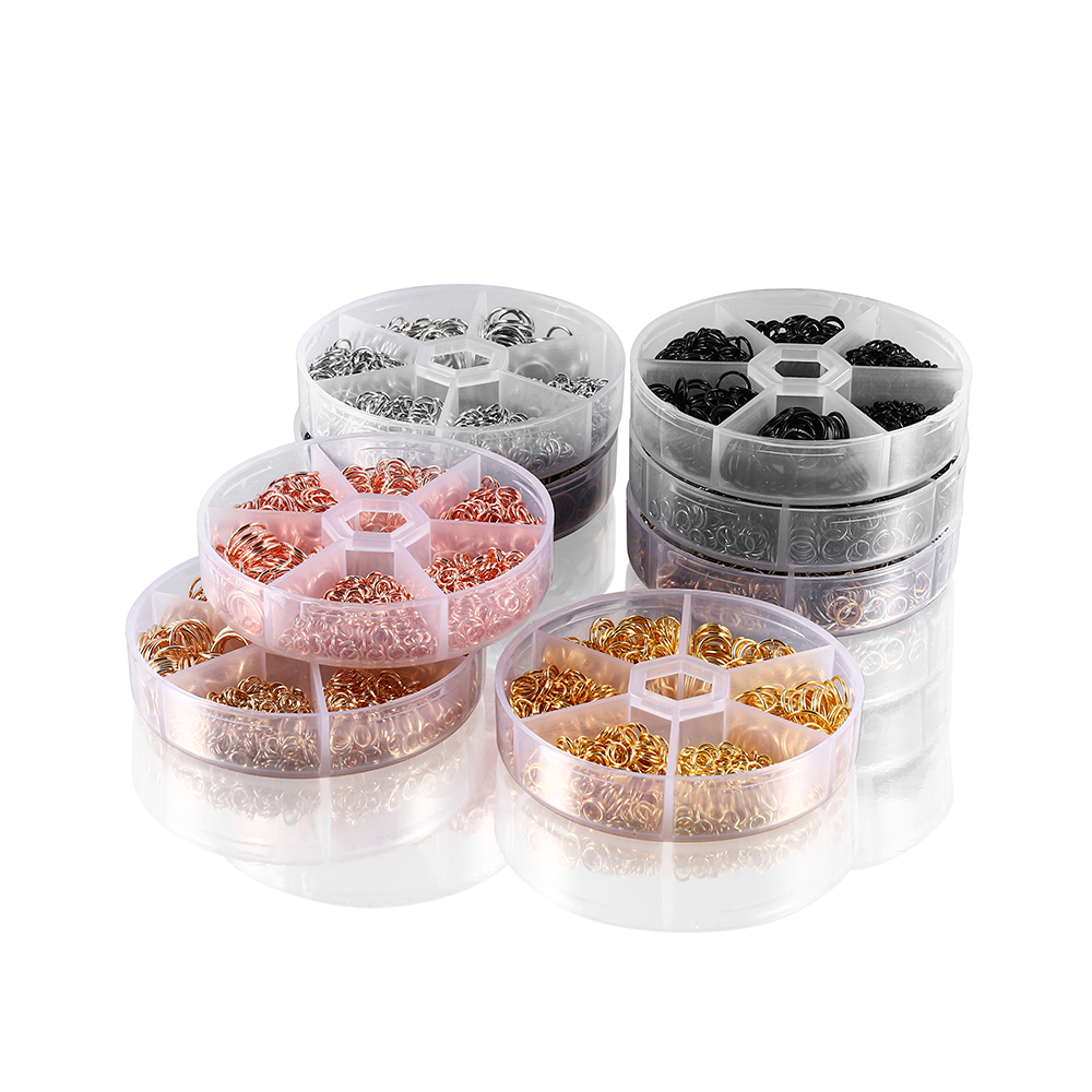 Jump Ring Assorted - 1 kotak emas perunggu kuno ukuran