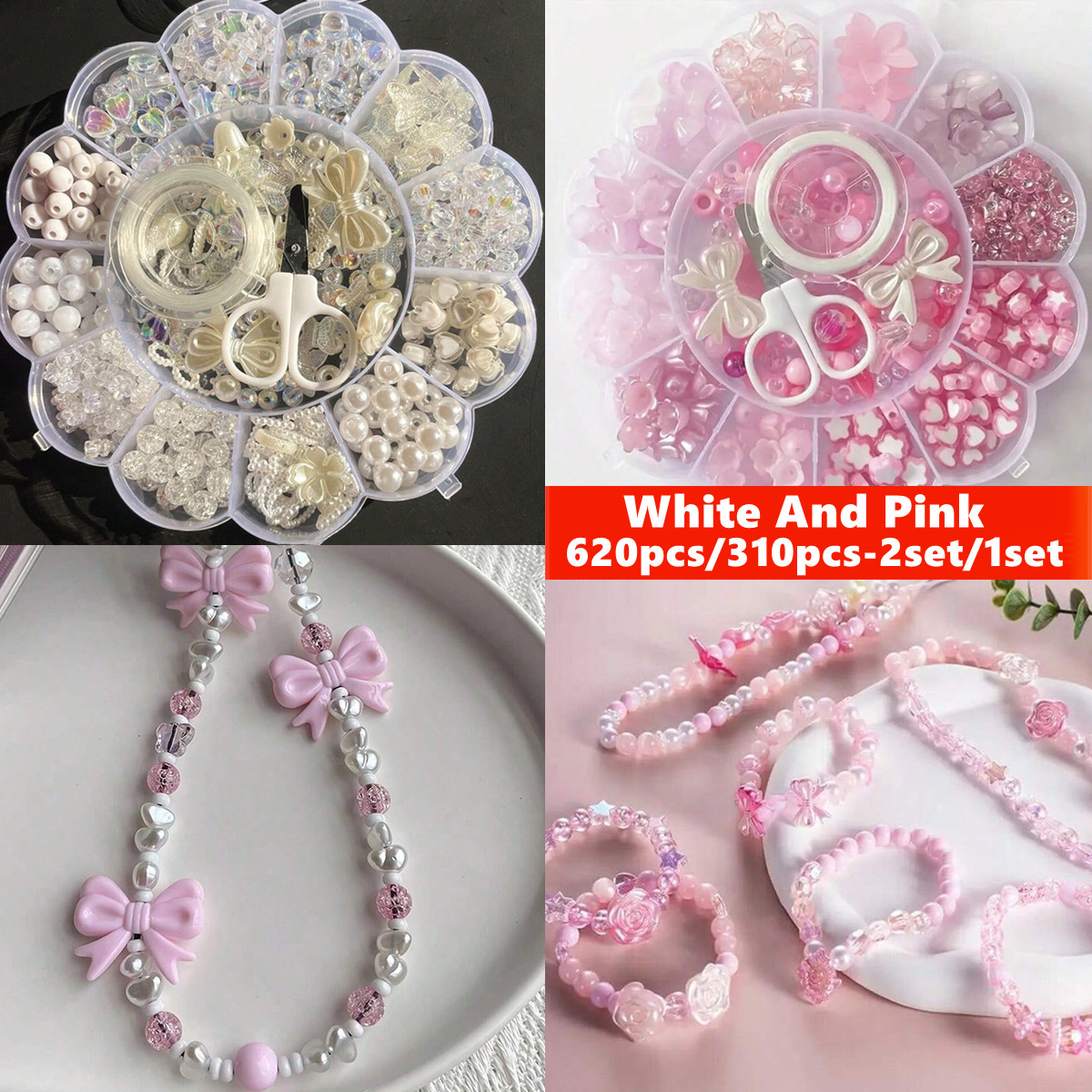 Jewelry Making Birthday Party - 2Set/1Set 13 Grids Manik-manik Akrilik Kotak