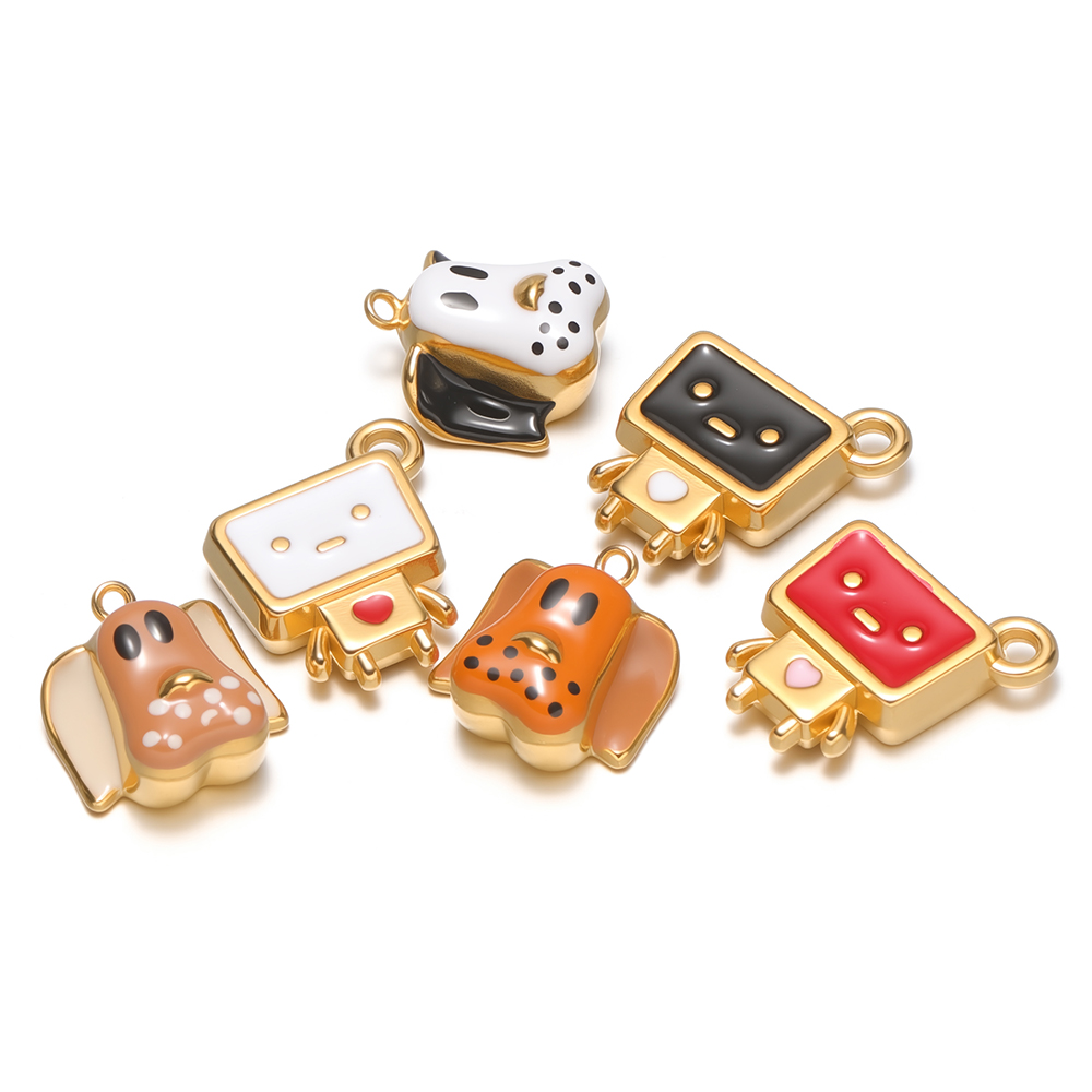 Jewelry Making For Kids - 4 buah liontin robot anjing kartun