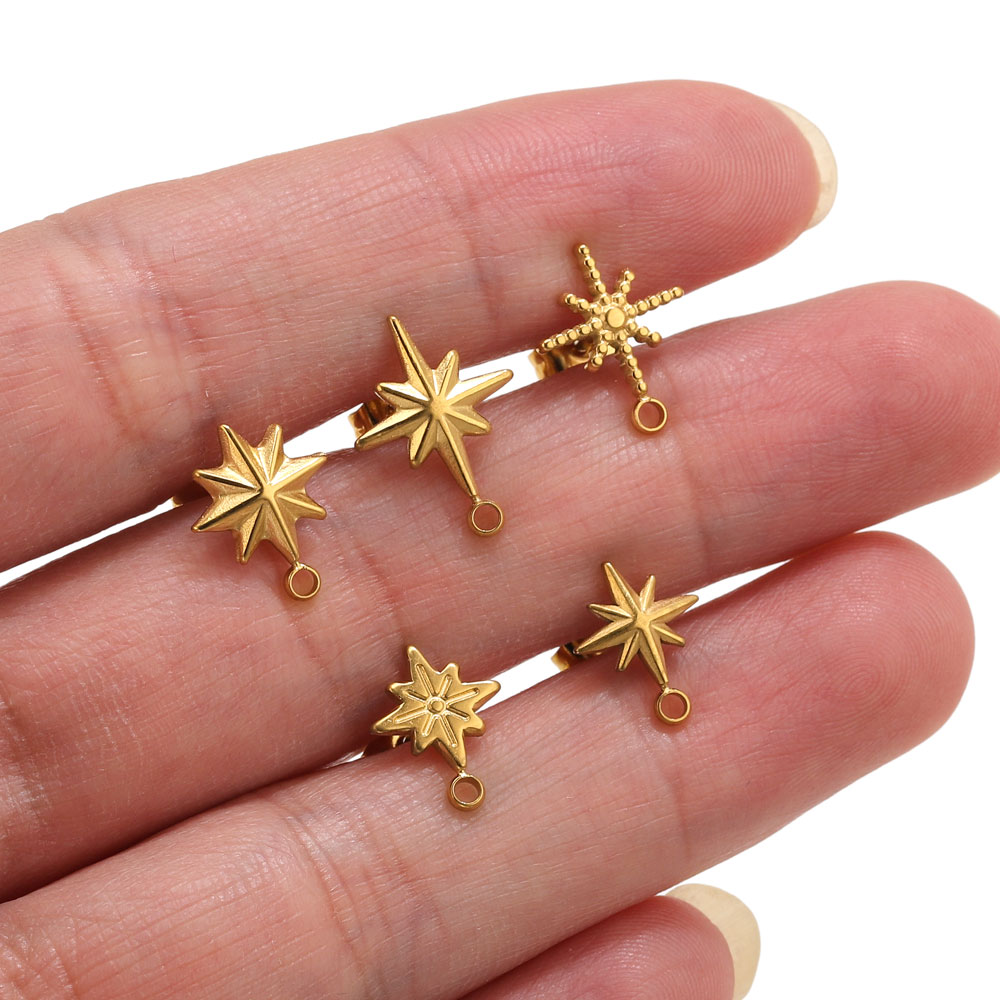 Jewelry Making Tools And Supplies - 6 pcs Anting-anting Bintang Stainless Steel