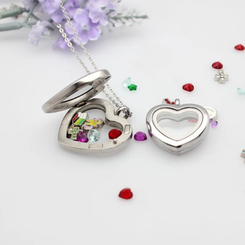 Jewelry Making Birthday Party - Liontin Locket Hati Mengambang 24mm 30mm,