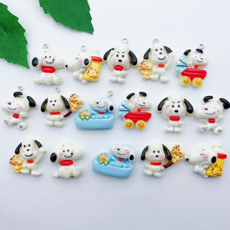 Jewelry Making Birthday Party - 12 buah liontin anjing kartun resin,