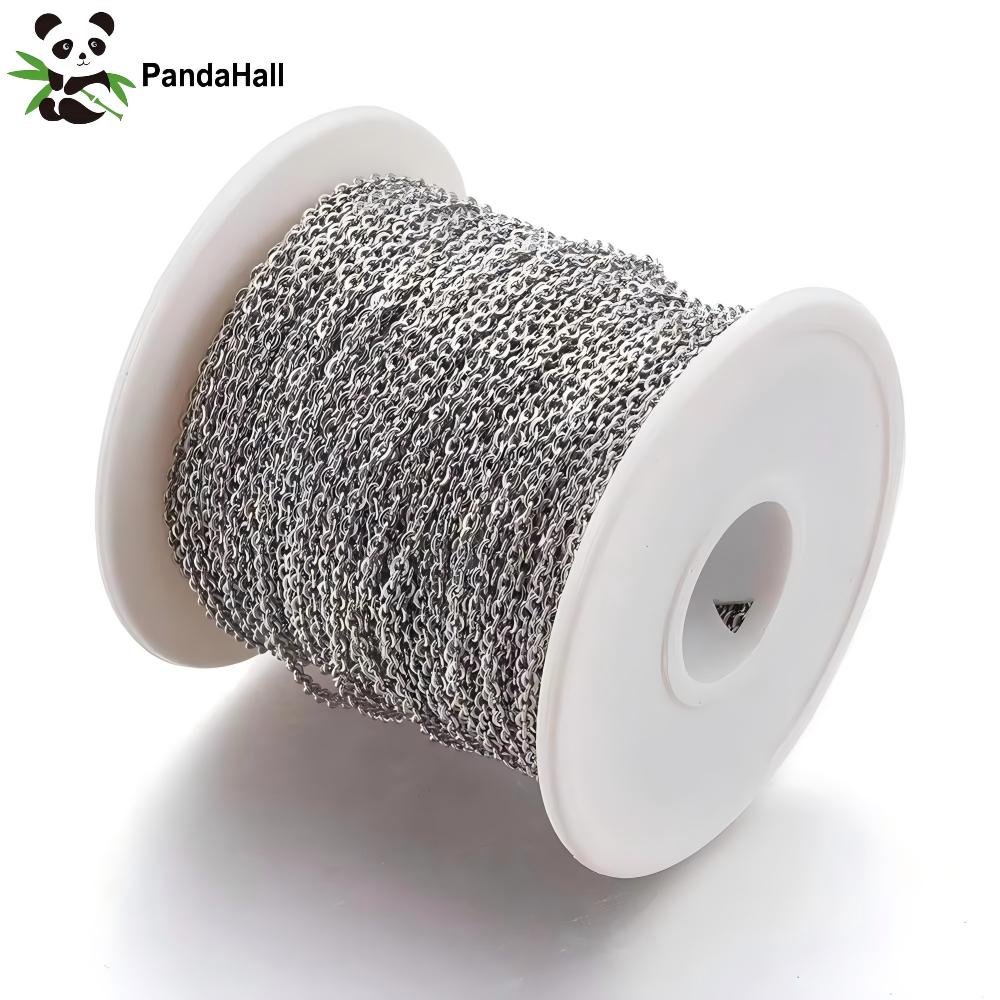 Chain Roll Cable - PandaHall 50m/gulungan Rantai Kabel Baja Tahan