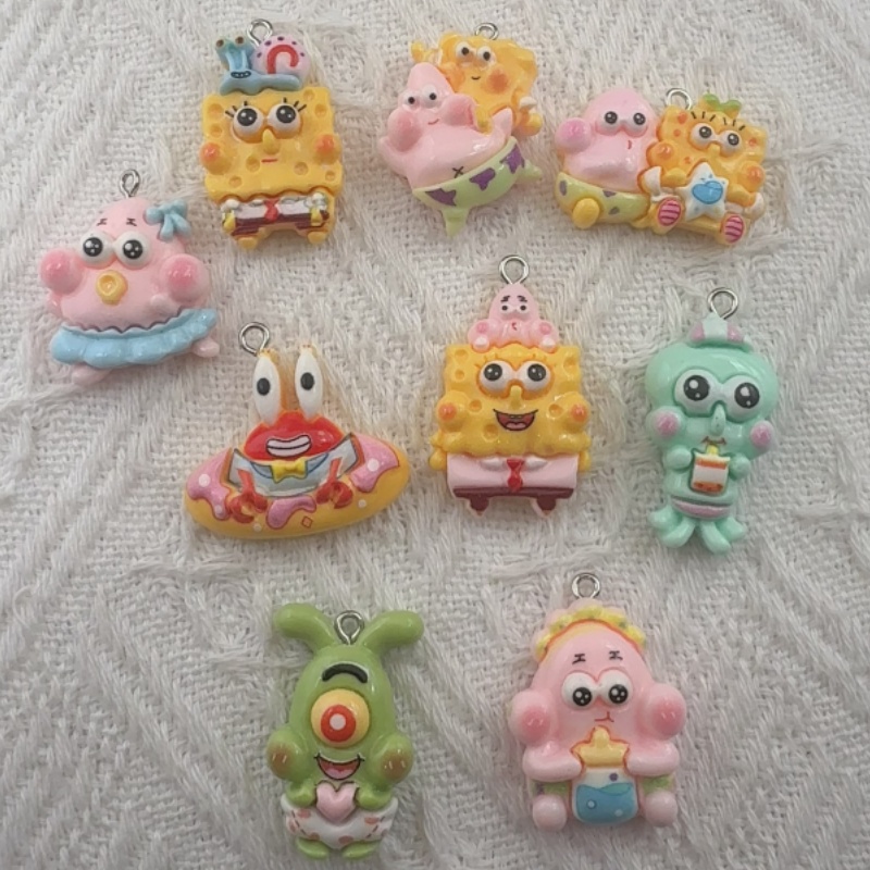 Jewelry Making Birthday Party - 10 buah liontin resin kartun, anting-anting