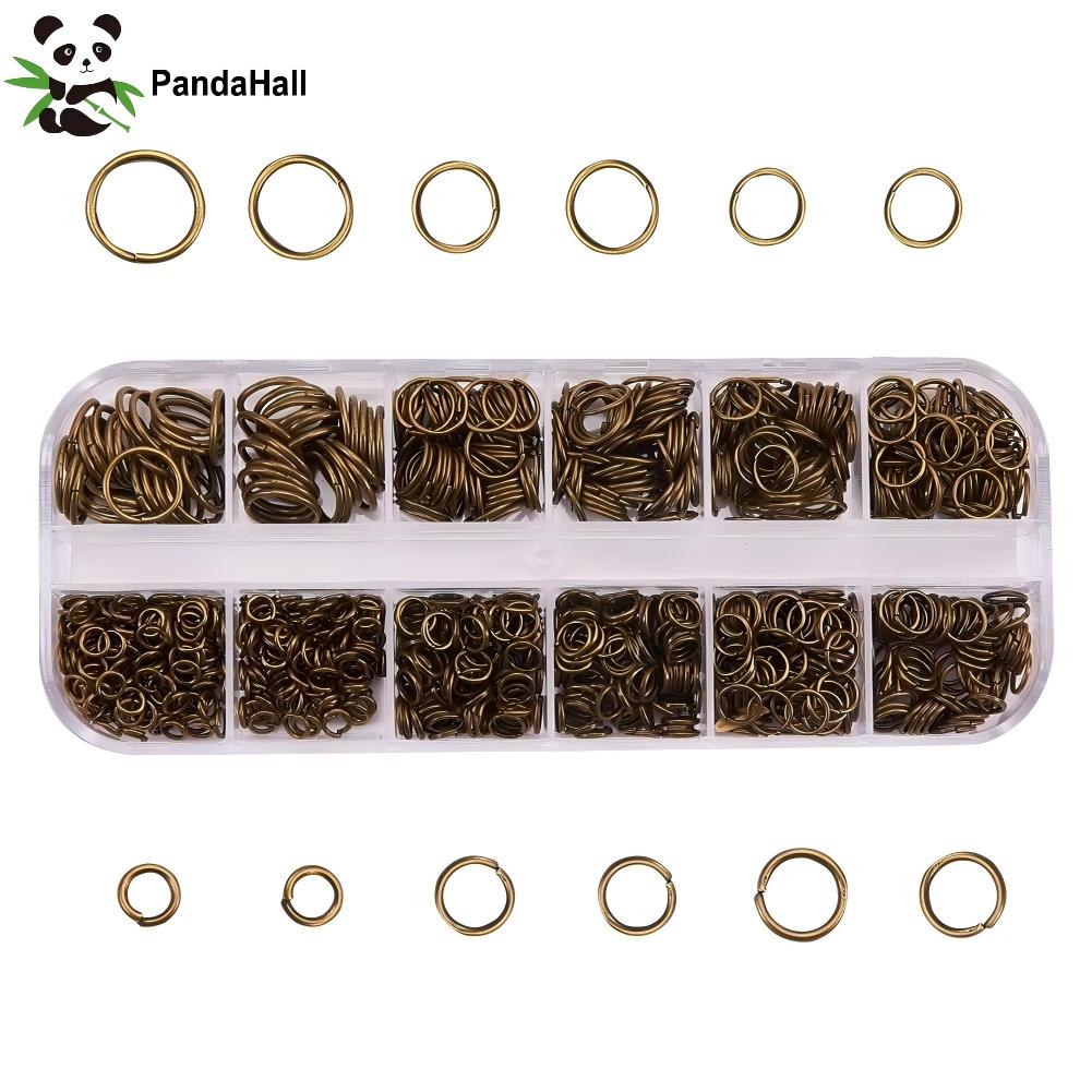 Jump Ring Assorted - PandaHall Sekitar 1000pcs Cincin Besi Campuran