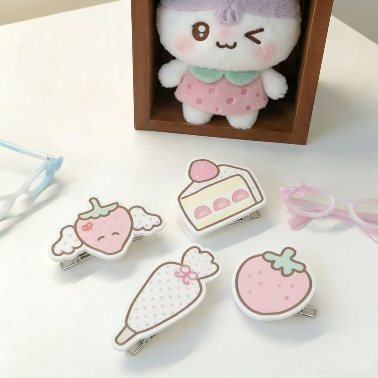 Jewelry Making For Kids - Set Jepit Rambut Kue Stroberi INS
