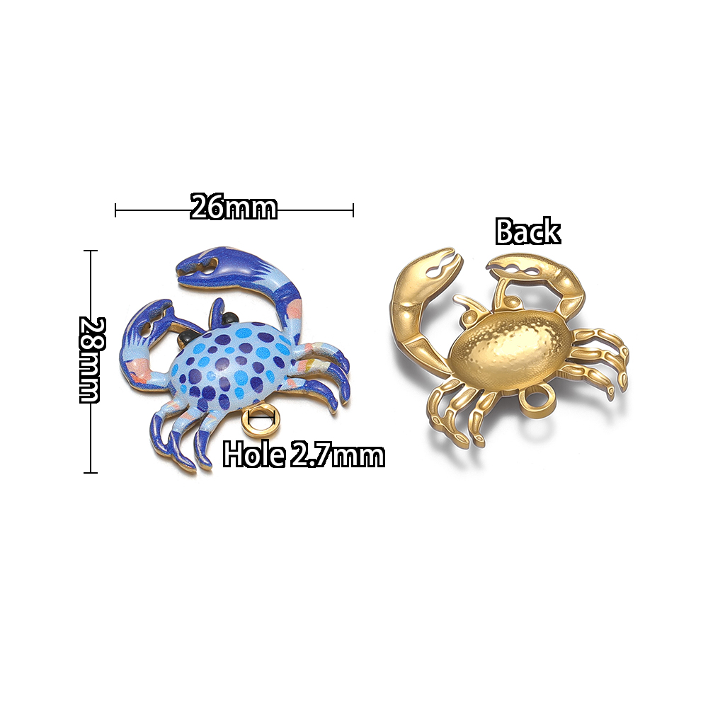 4 buah liontin kepiting berwar - Jewelry Making For Kids ulasan dan harga