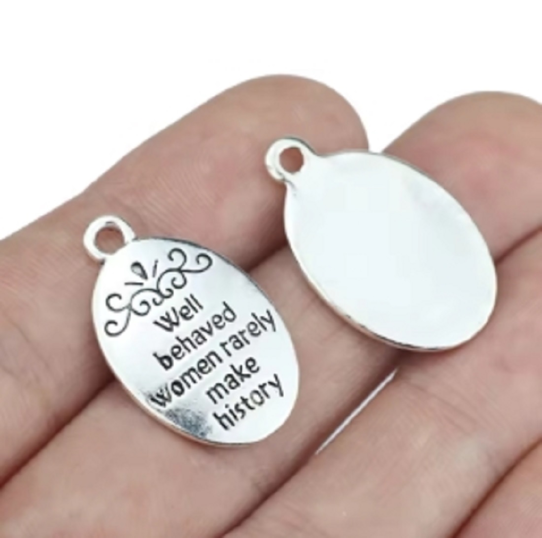 10 Buah/Lot Jimat Huruf Berlap - Jewelry Making The Well ulasan dan harga