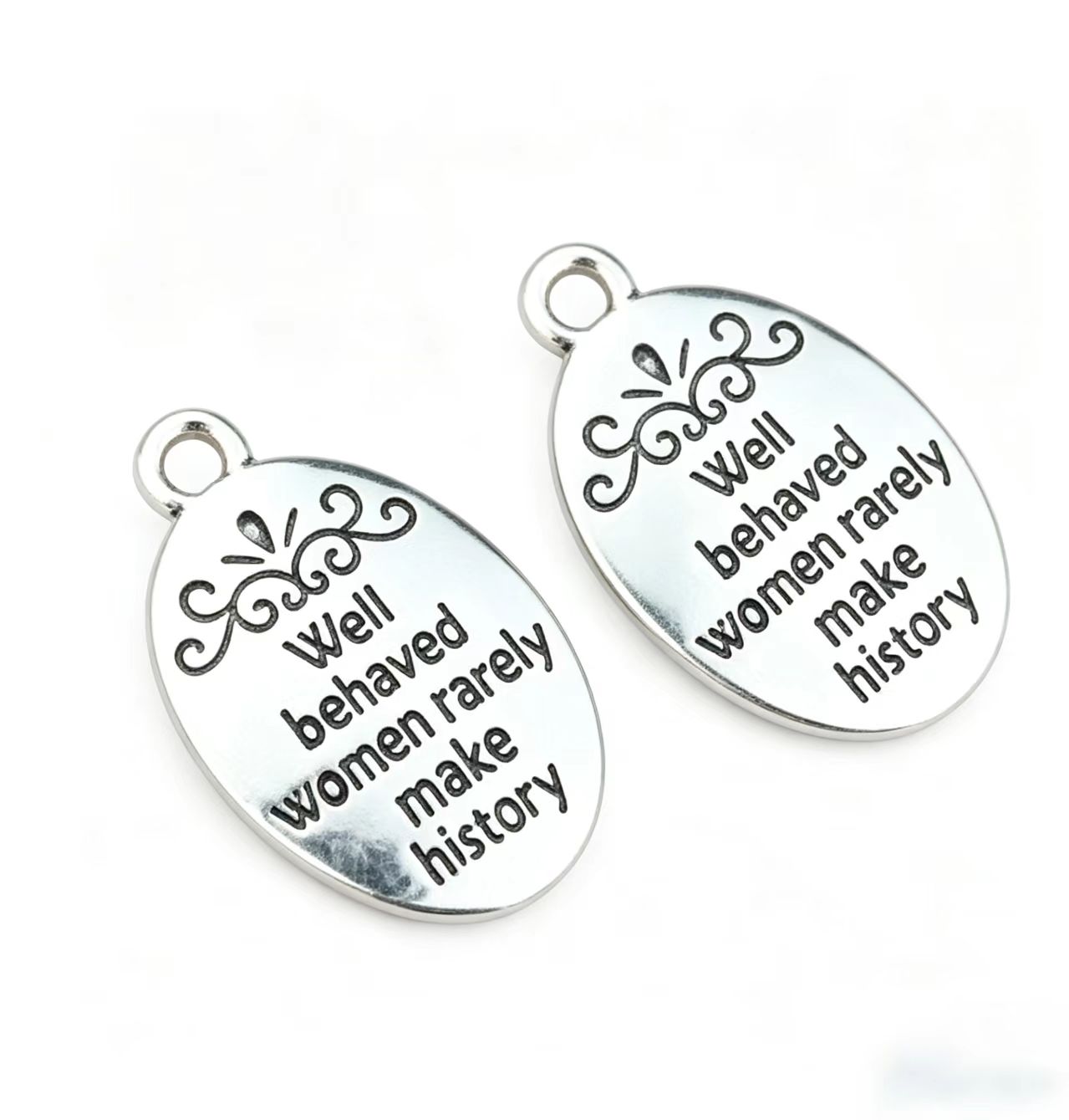 10 Buah/Lot Jimat Huruf Berlap - Jewelry Making The Well ulasan dan harga