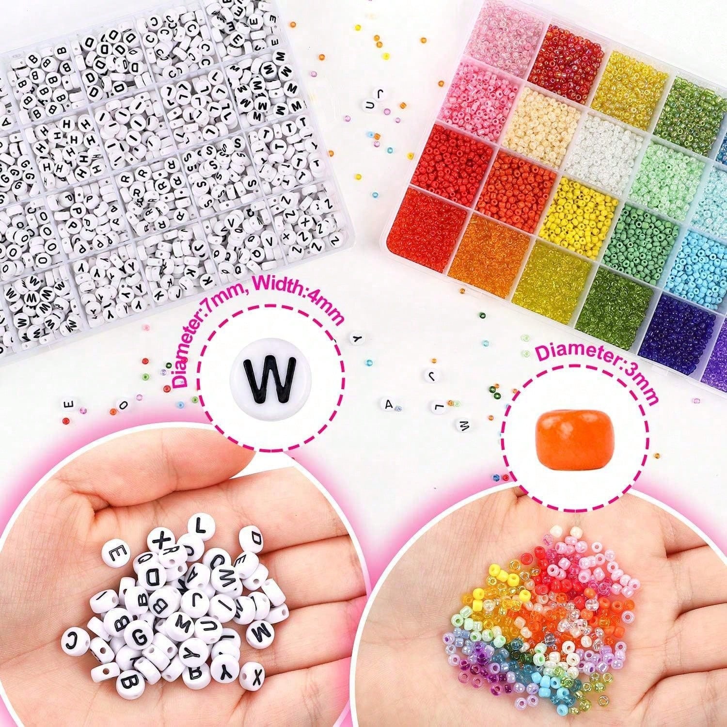 5760pcs Kotak 24 Grid Manik-ma - Jewelry Making Kits For Kids ulasan dan harga
