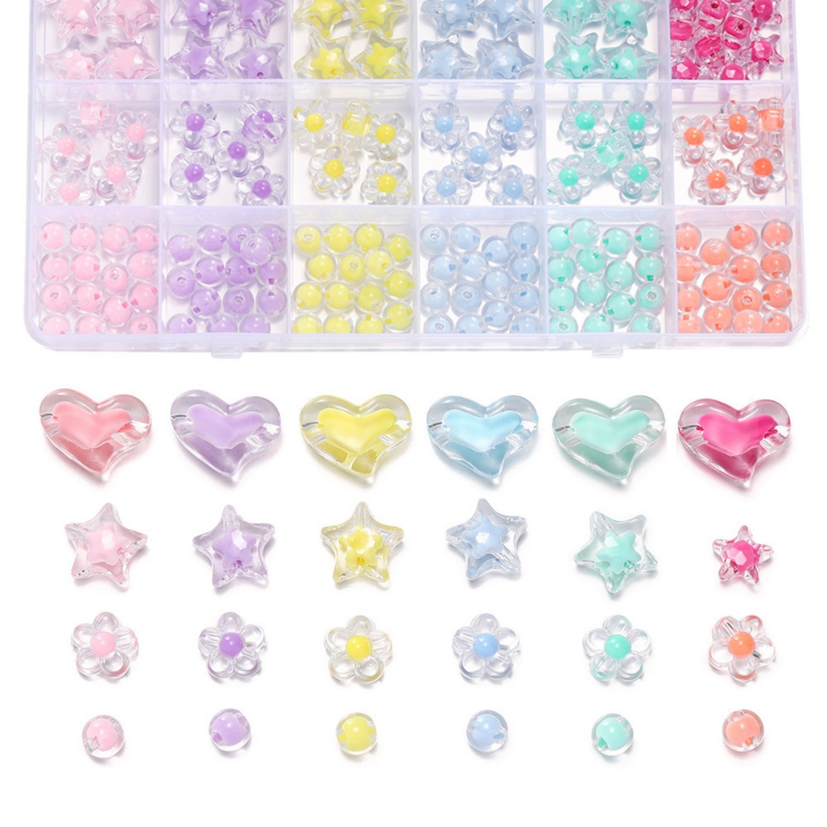 174pcs/Kotak Manik-manik Akril - Jewelry Making Birthday Party ulasan dan harga
