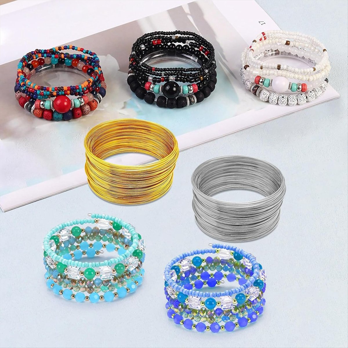 Kawat Manik-manik Memori ABJS, - Memory Wire Bracelet ulasan dan harga