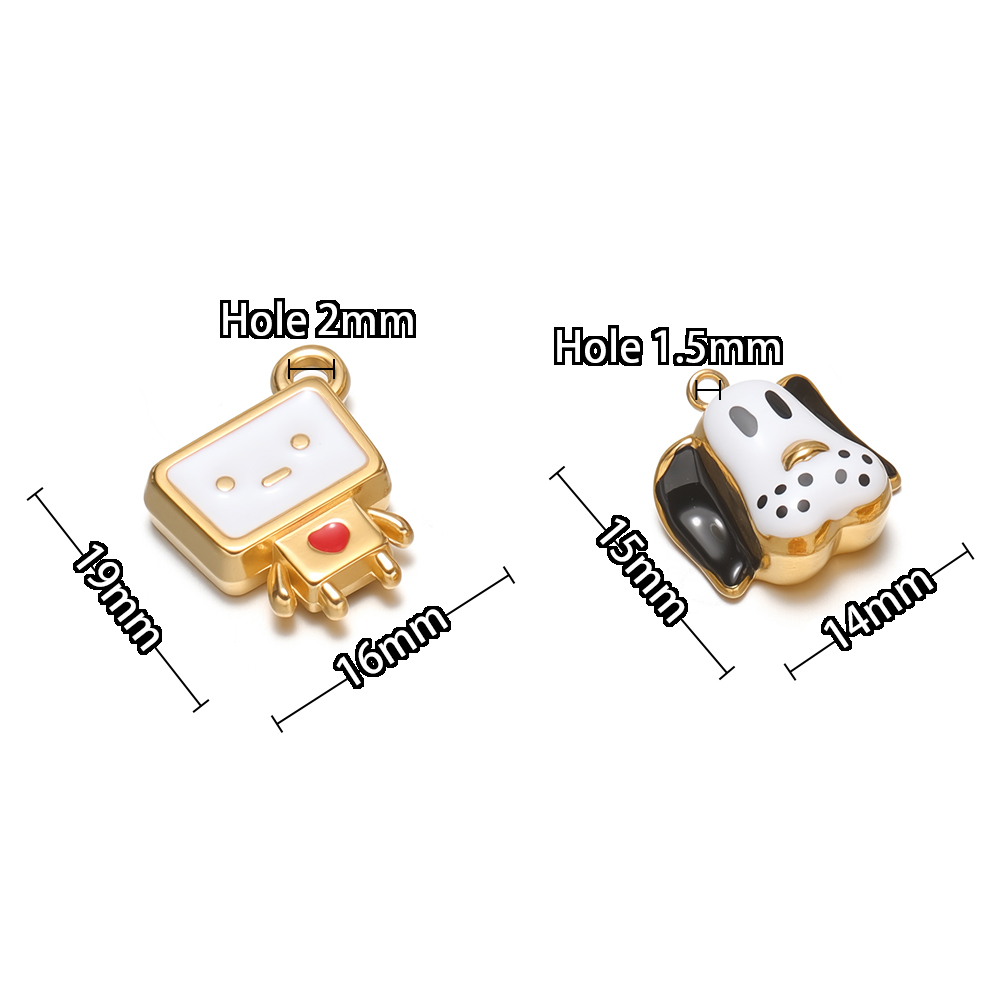 4 buah liontin robot anjing ka - Jewelry Making For Kids ulasan dan harga
