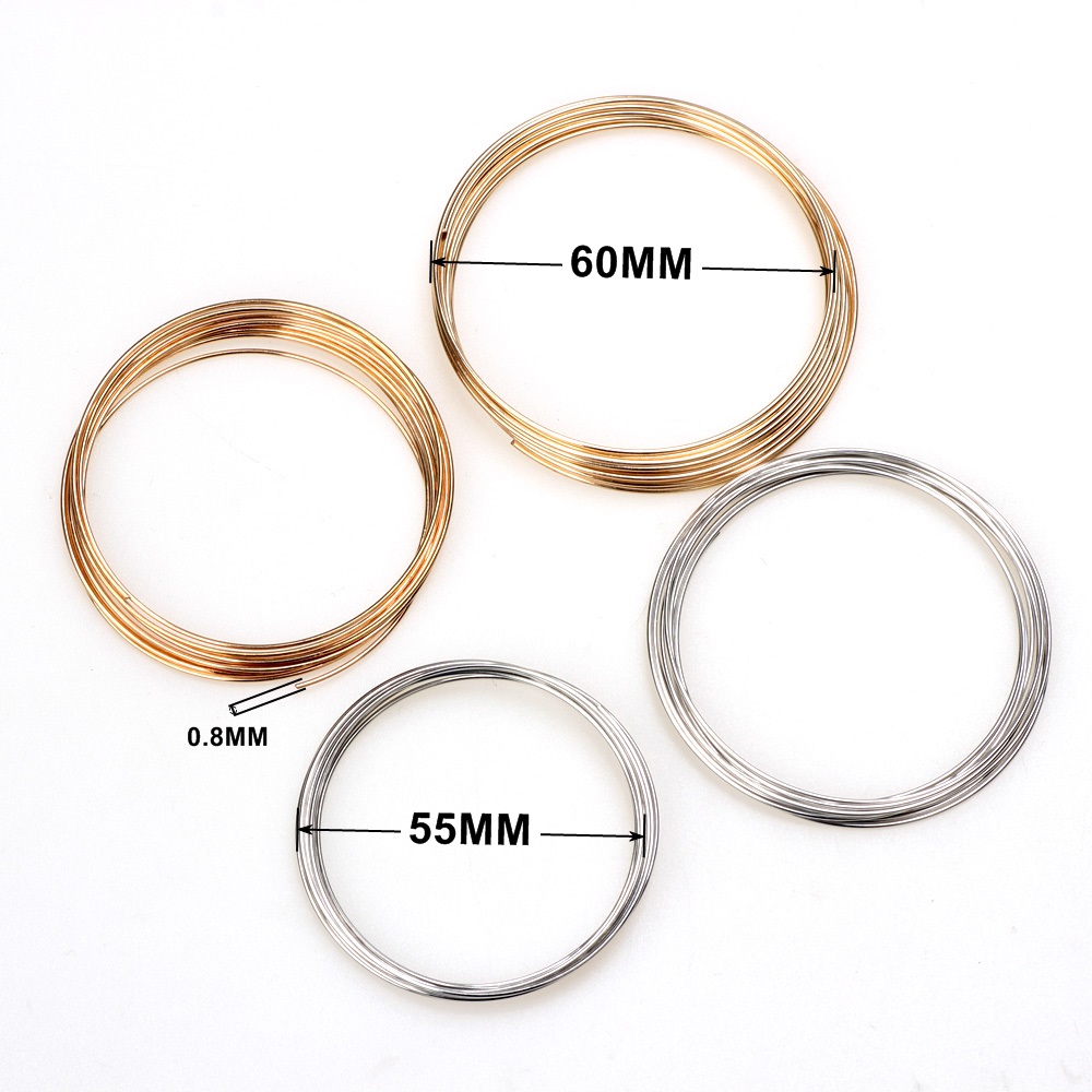 0.8MM 55/60MM Rhodium/Jarum Em - Memory Wire Bracelet ulasan dan harga