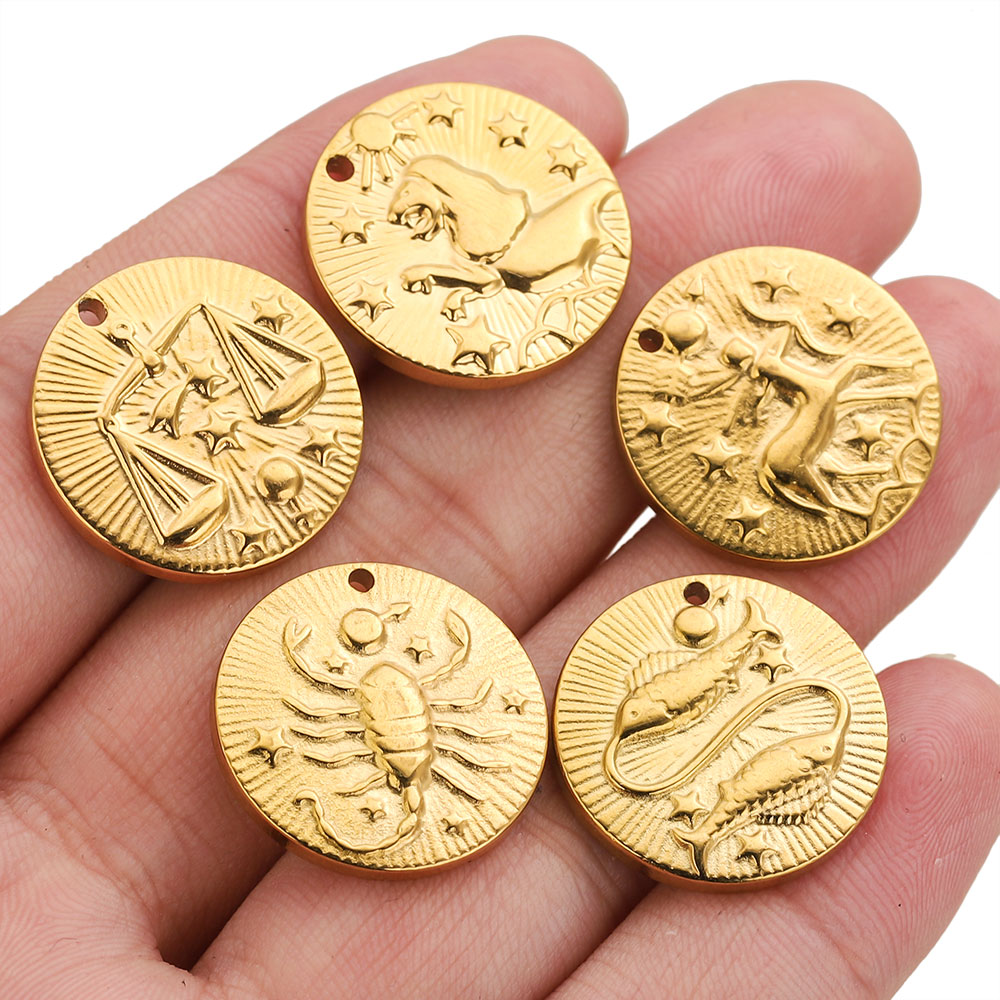 5pcs Liontin Konektor 12 Zodia - Jewelry Making Tools And Supplies ulasan dan harga